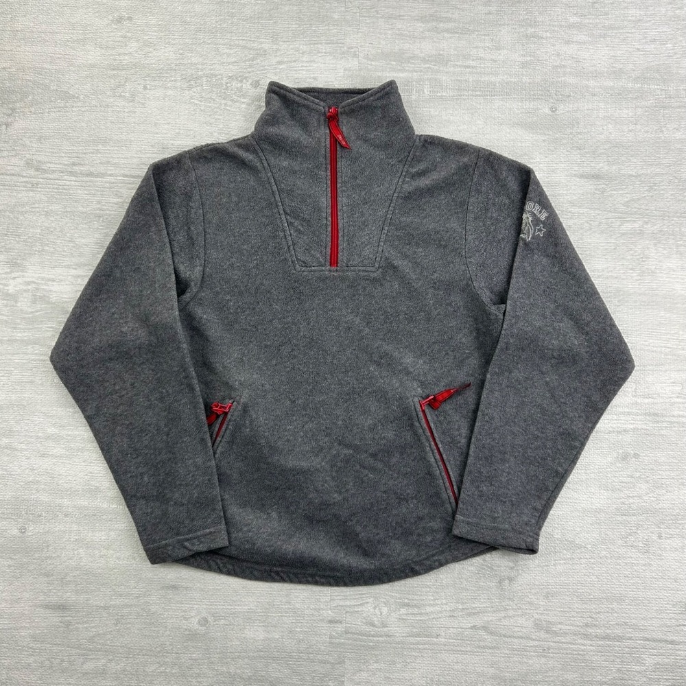Vintage 90s Disney Winnie the Pooh 1/4 Zip Sweatshirt Size Small Gray Fleece